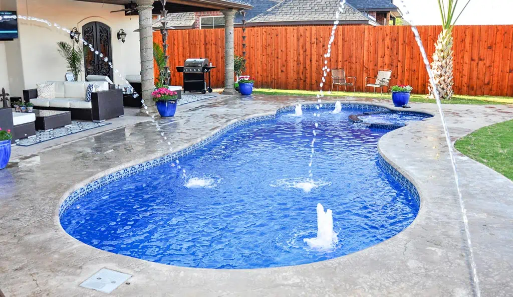 The Allure backyard swimming pool design by Leisure Pools