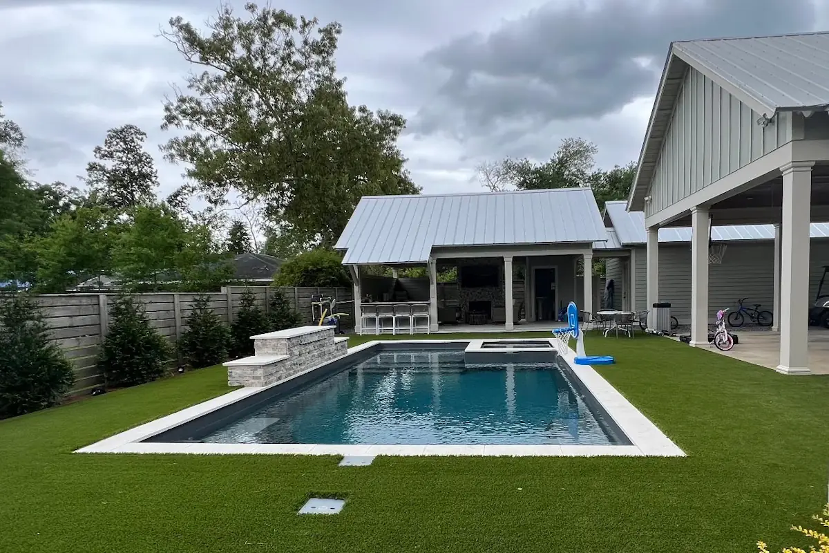 Fiberglass pool installation carried out by Backyard Paradise Pools